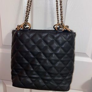 Black Quilted Bag with crossbody chain